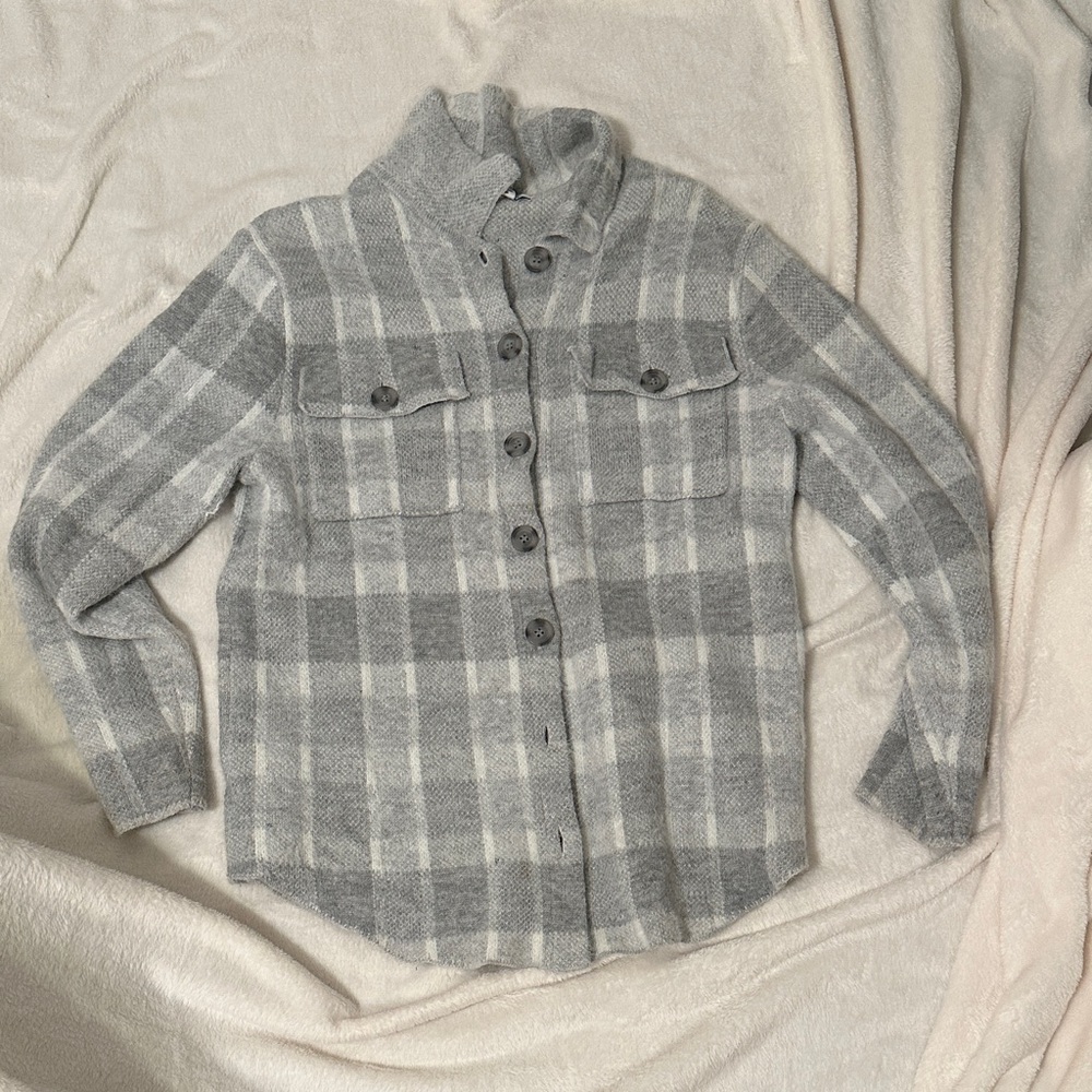 Women’s fuzzy button up sweater